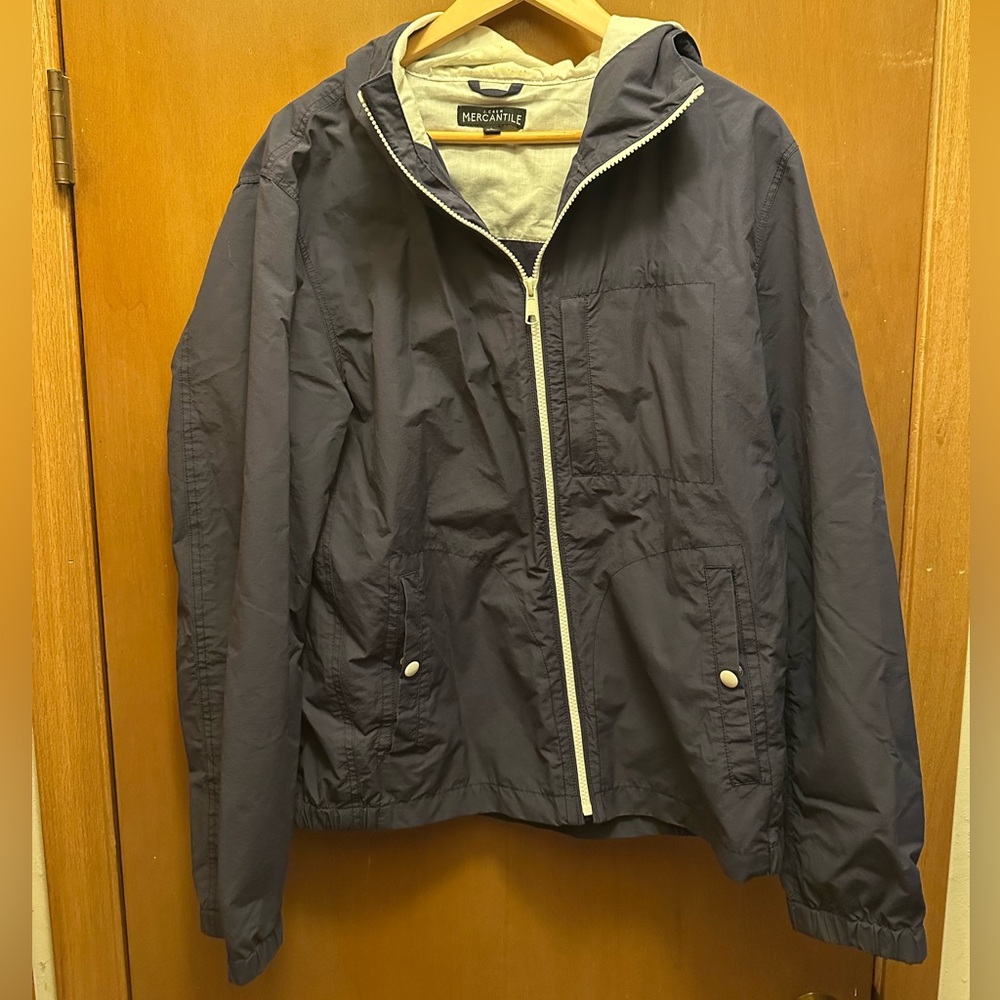 J Crew Navy Men's Rain Jacket